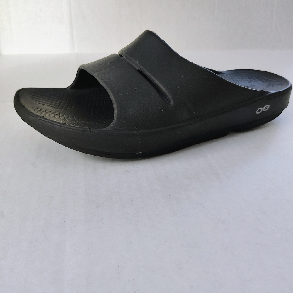 OOFOS Ooahh Black Ortho Slide Sandals Men's Sz 10